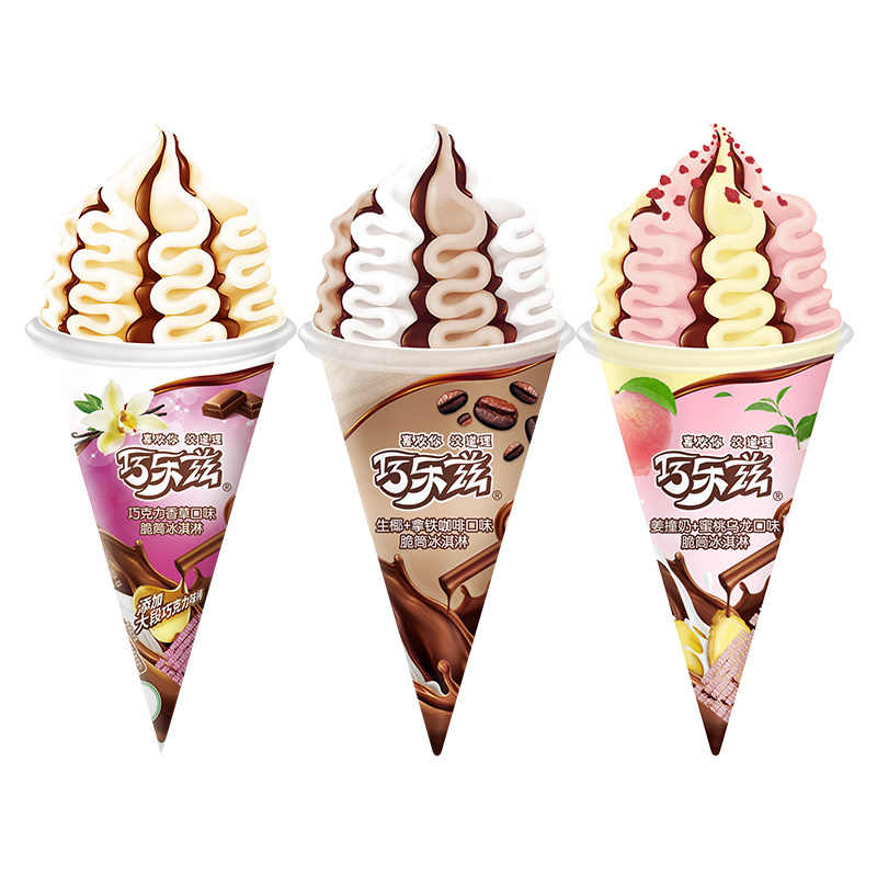 伊利巧乐兹大脆筒冰淇淋姜撞奶蜜桃乌龙味甜筒雪糕咖啡冰激凌85克