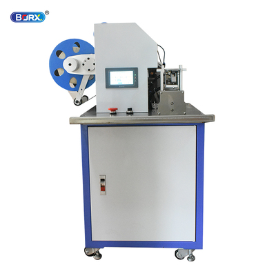 半自动电线对折贴标机线材贴不干胶标签usb电源线自动贴标签机器