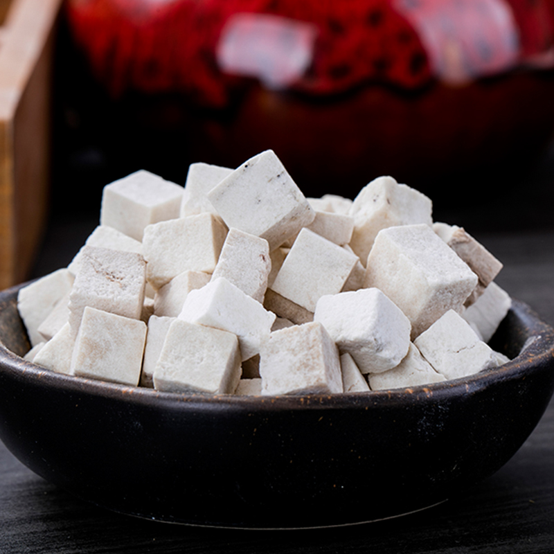 中药材云南白块新货茯苓丁云苓茯苓片500克可打粉无硫不漂白野生