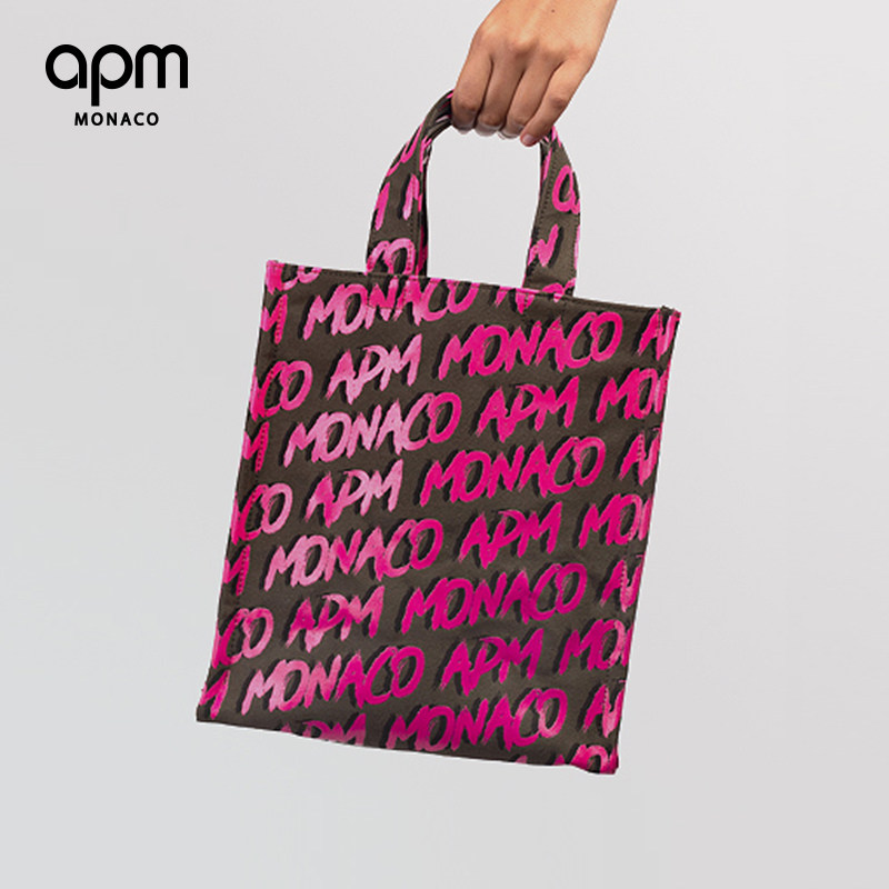 apmmonaco涂鸦印花托特帆布包气质背包大容量包包托特包