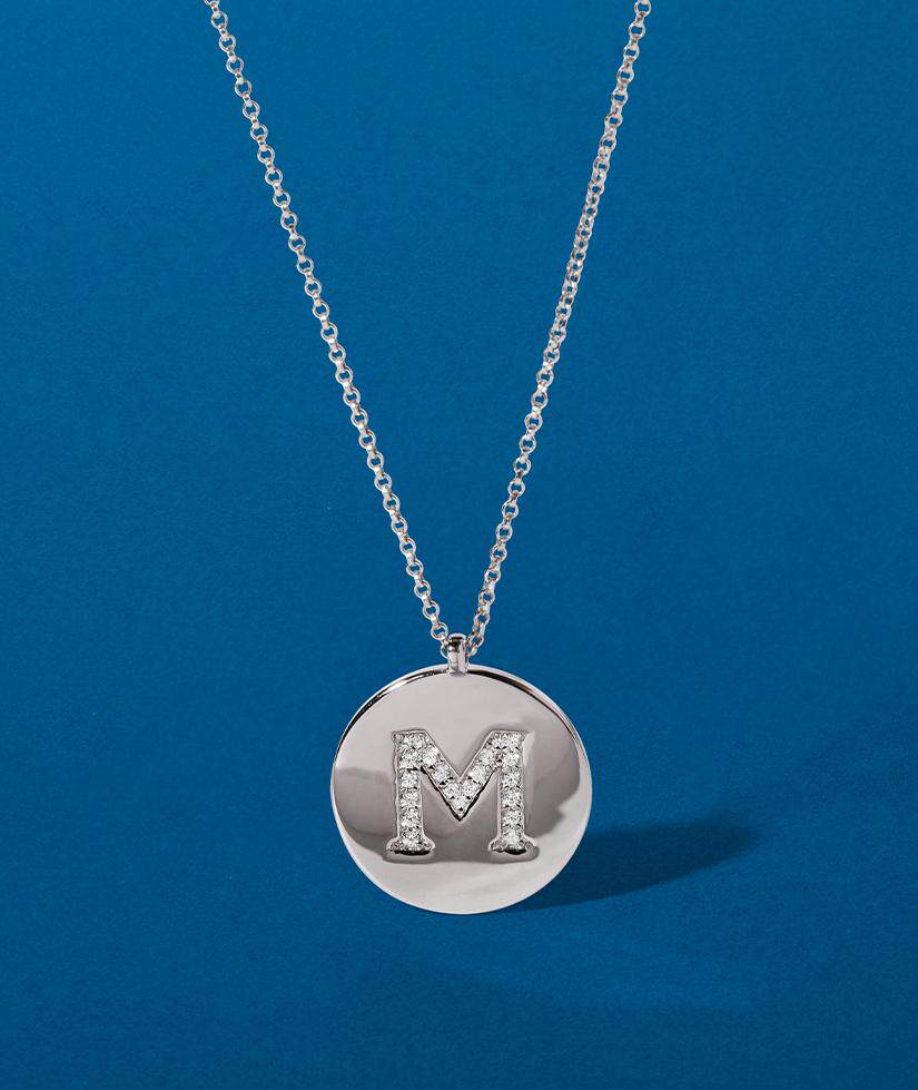 apmmonaco银色定制字母项链情侣项链春夏高级2周发货送女友