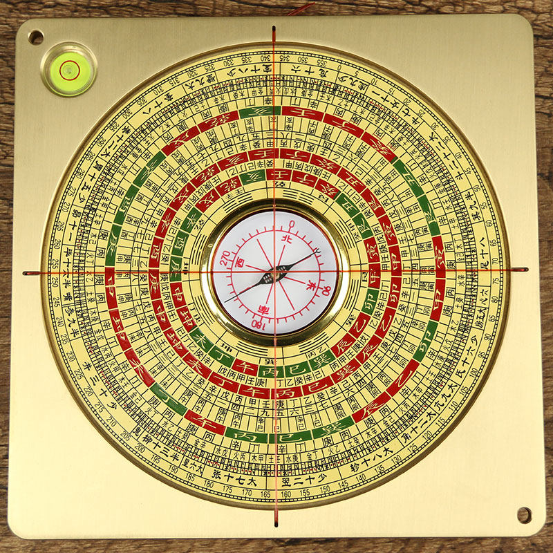 风水水师专用八卦罗盘高精度纯铜专业随身携带三元摆件