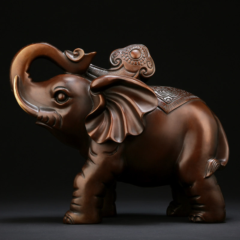 风水纯铜大象摆件大号一对招财家居饰品摆设工艺礼品摆件