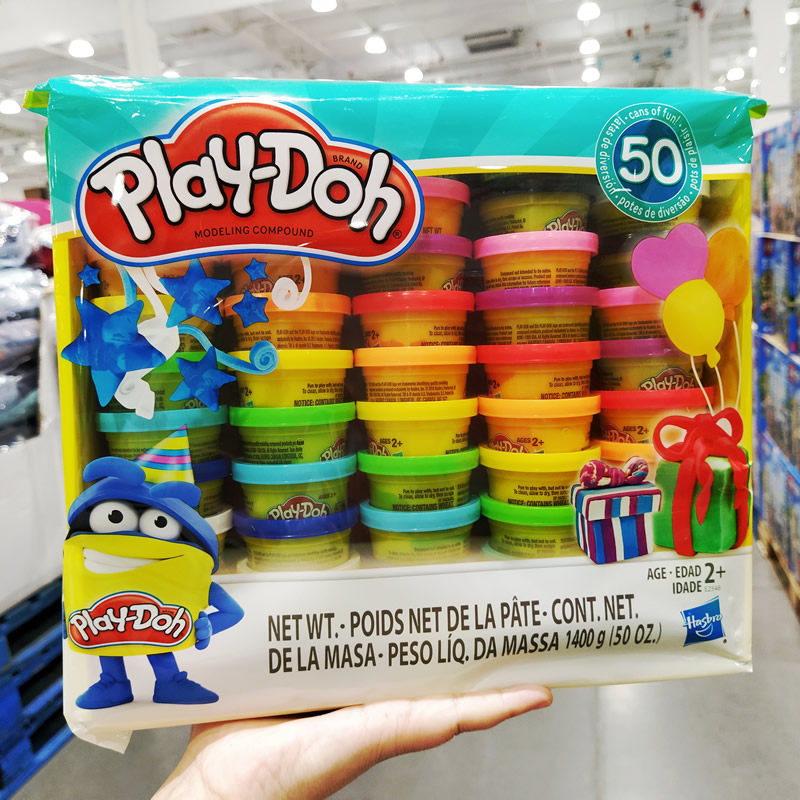 playdoh培乐多彩色超轻粘土儿童童彩橡皮泥50罐装粘土