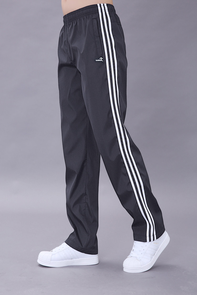 长裤春夏三道杠涤纶男士运动裤男宽松薄款休闲休闲裤