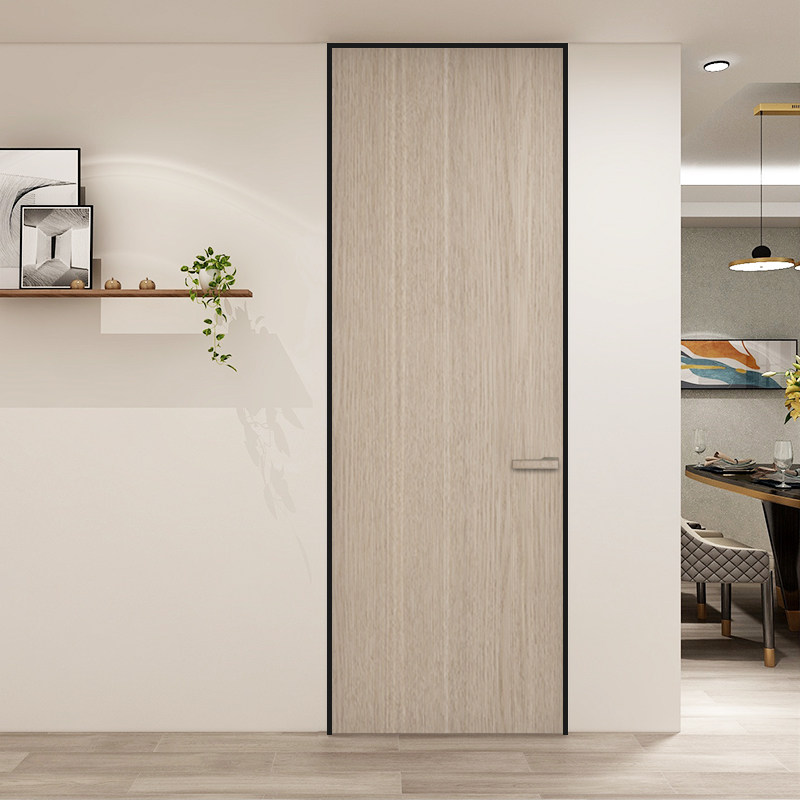现代极简生态木门隔音卧室室内房门窄边免漆卧室门