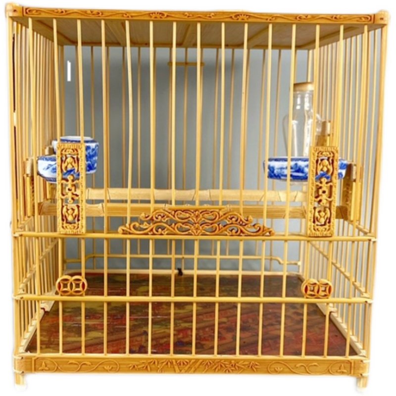 永华雕刻绣眼暗绿六丁相思竹笼南笼方笼板笼满鸟笼