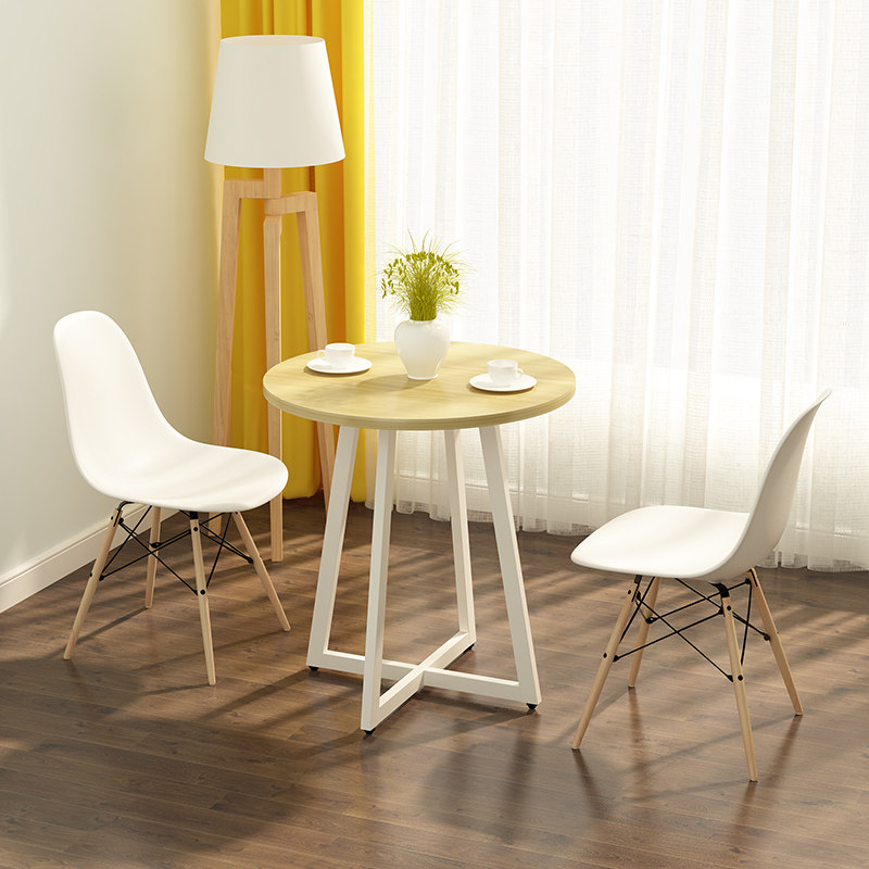 北欧小圆桌现代简约阳台休闲咖啡桌奶茶店餐桌接待桌洽谈桌椅组合