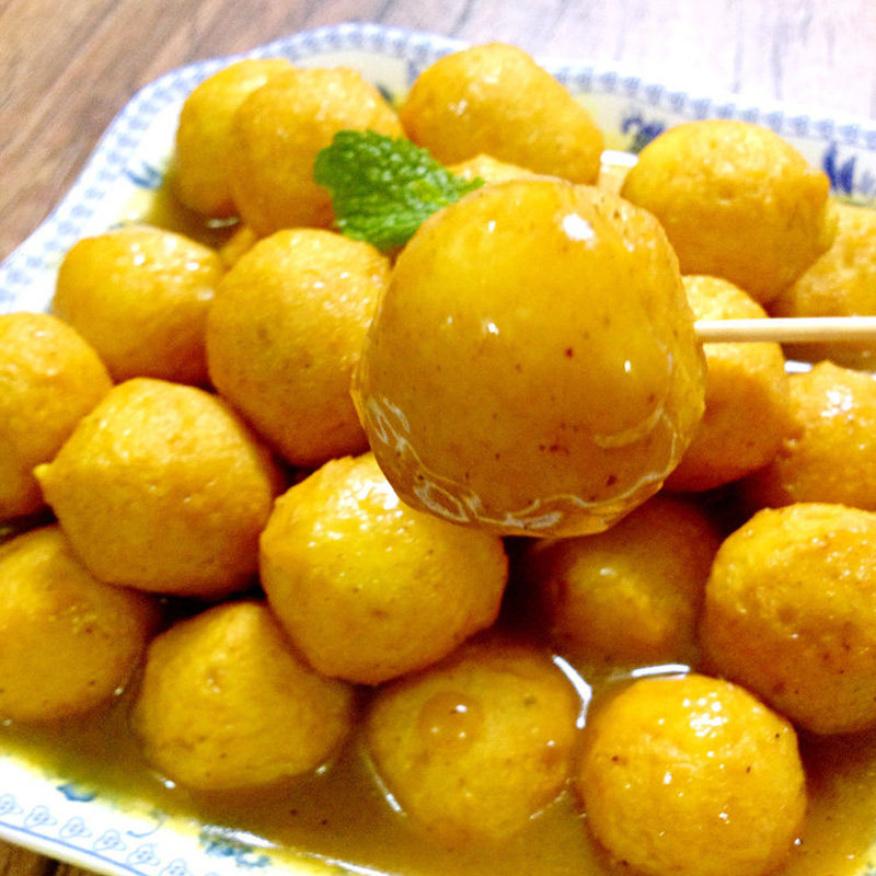 喜得佳黄金鱼蛋火锅丸子速冻港式鱼丸香港小吃冷冻火锅鱼旦500g