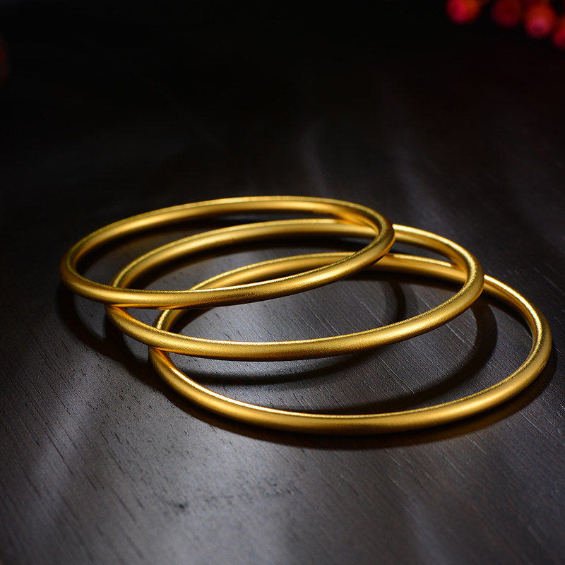 黄金兴隆婚嫁妈妈镯子金镯子传家足金手镯实心定价黄金手镯