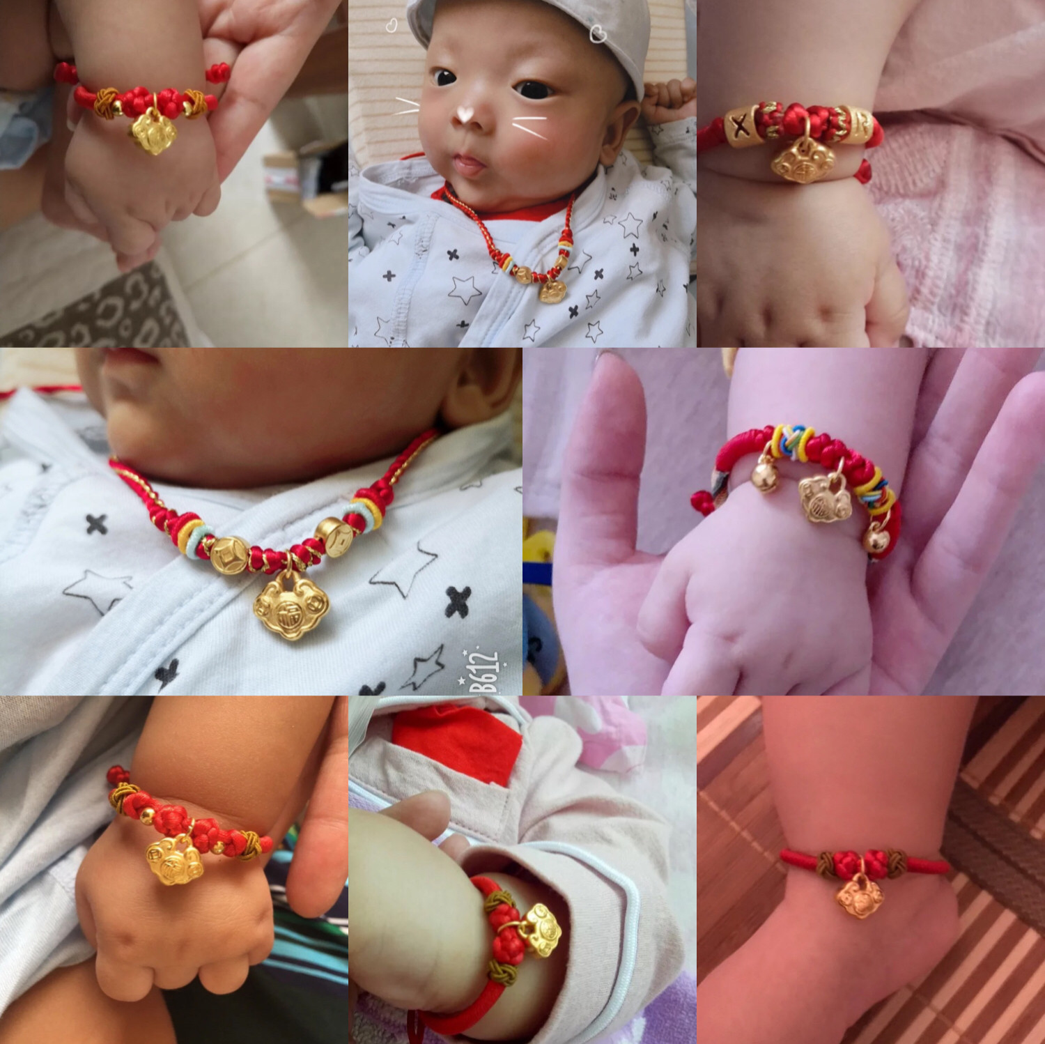 黄金长命小金金饰满月新生儿锁小儿童金锁足金颈饰