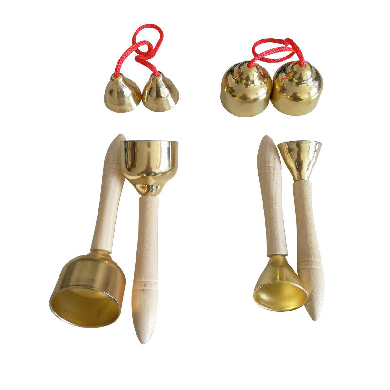 奥尔夫纯铜手柄碰铃儿童打击乐器碰钟幼儿园早教教具铃类乐器