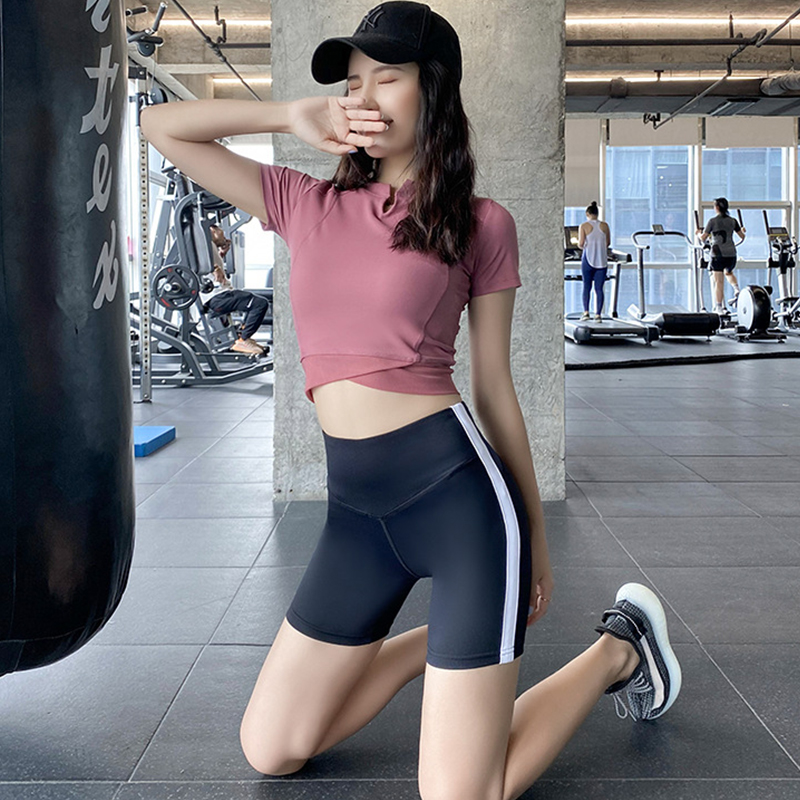 高腰运动短裤健身性感紧身裤提跑步收腹外穿运动中长裤短裤