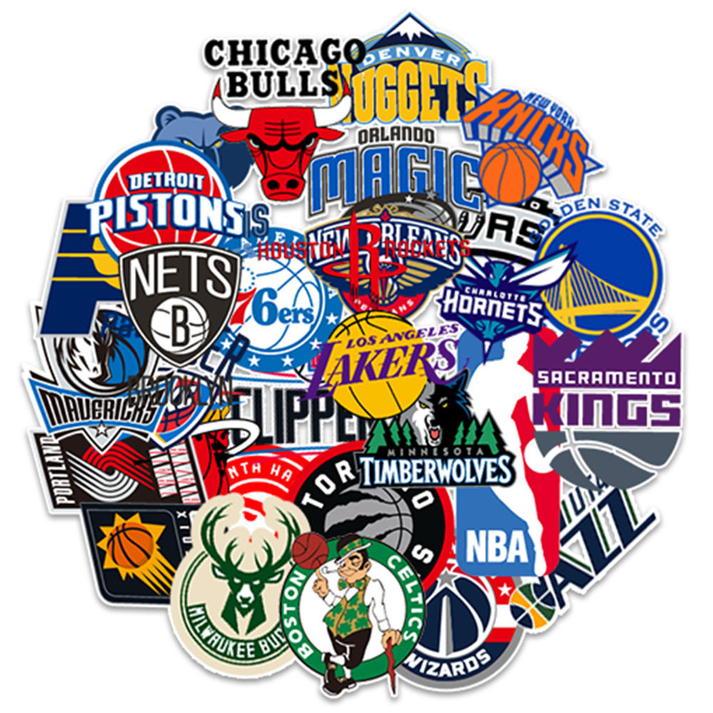 31张nba队标队徽贴纸汽车行李箱手机水杯笔记本电脑笔记本个性小贴纸