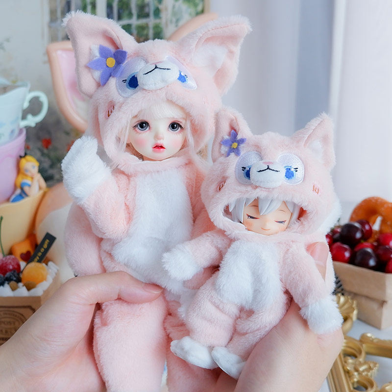 ob11娃衣小狐狸套装外套连体衣molly娃娃衣服12分bjd娃娃