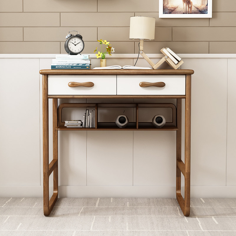 书桌北欧抽屉实木电脑桌书房家具家用1米组合书桌