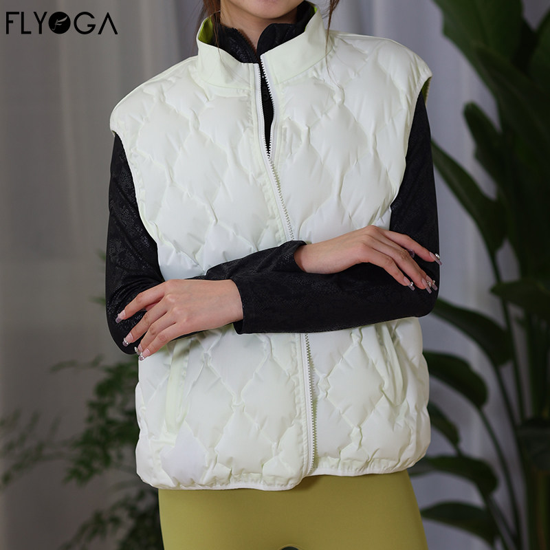 flyoga瑜伽空气马甲保暖便携充气运动马甲防风半高领13613