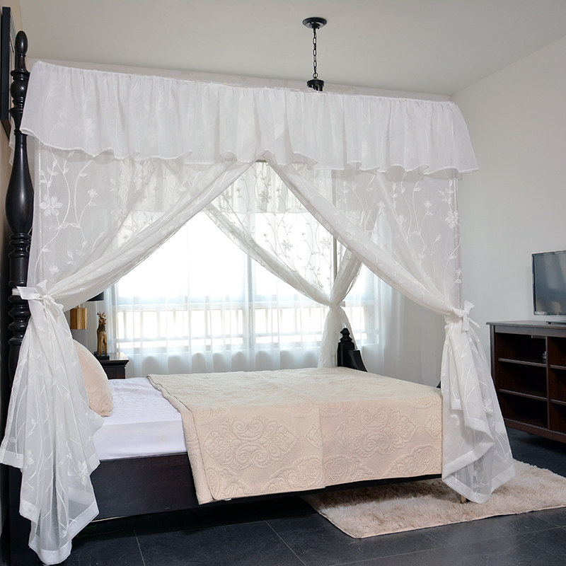 绣花古典风床幔帐床帘东南亚美式床纱中式四柱床幔