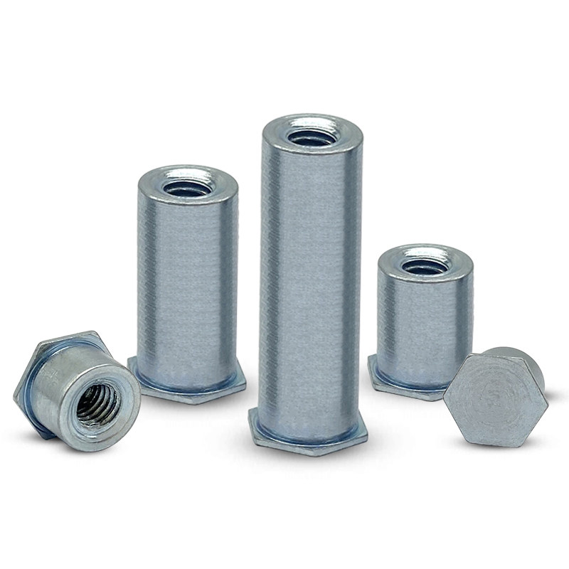 bso35m3m4蓝白锌盲孔压铆螺母加长压卯螺柱底孔外径螺柱