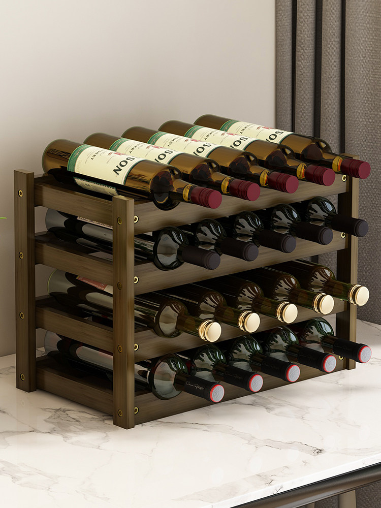 酒架置物架摆件创意酒柜家用现代简约实木红酒架葡萄酒酒吧台架子