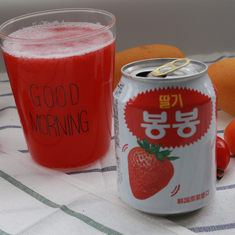 238mlx12罐 韩国原装进口海太草莓汁饮料果肉粒 整箱江浙沪皖包邮