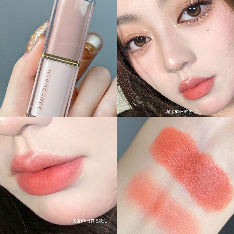 夏天粉唇桃色水蜜桃口红素颜白桃适合色系裸色唇膏