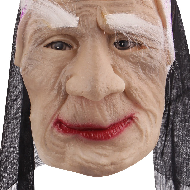 面具孟婆恐怖鬼脸带发老太太老奶奶老人面具