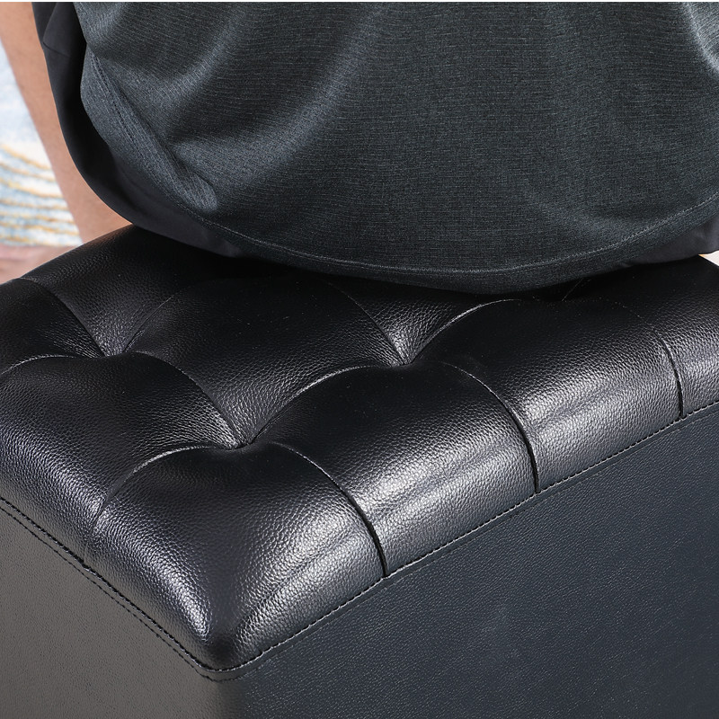 凳子真皮皮皮方凳门口换鞋试衣ktv客厅墩子矮凳