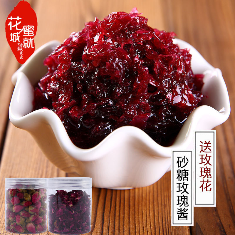 糖玫瑰酱5斤桶装玫瑰花酱玫瑰酱纯天然食用冰粉烘焙手工馅料果酱