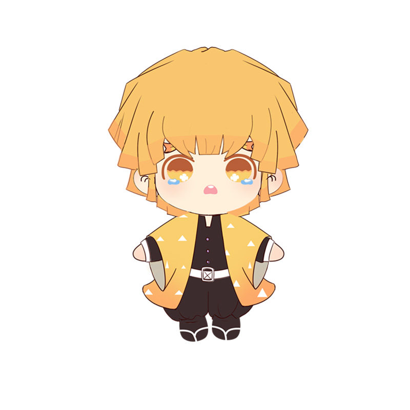 现货原创鬼灭我妻善逸之刃动漫周边q版20cm换衣娃二次元公仔玩偶