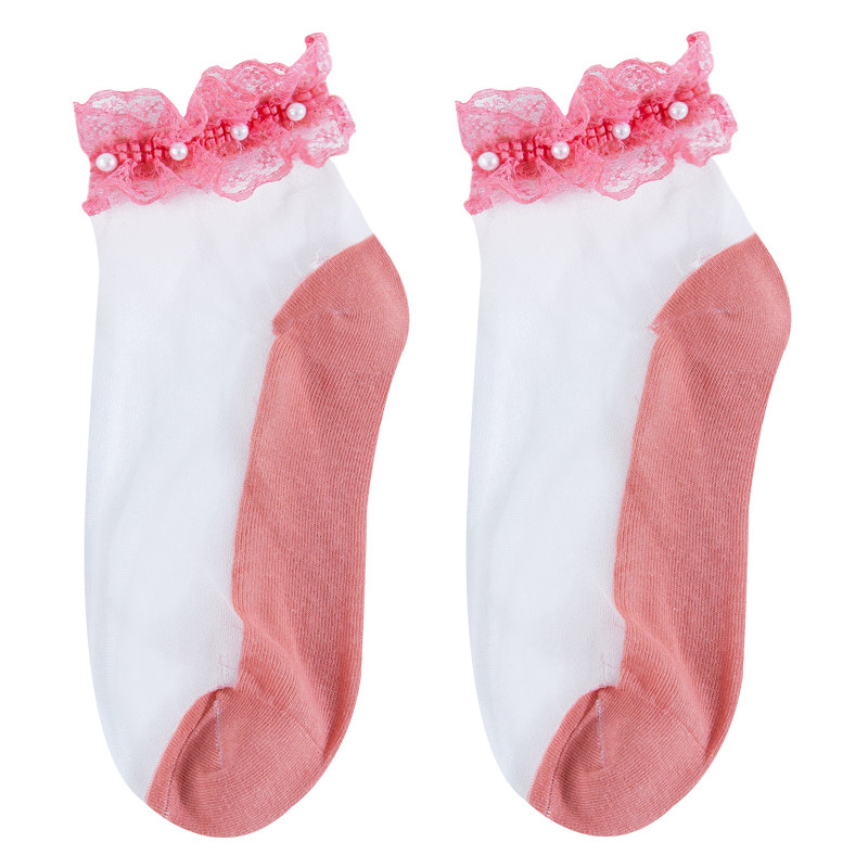 蕾丝蕾丝花花边短袜日系珍珠公主韩国可爱夏季超薄短袜