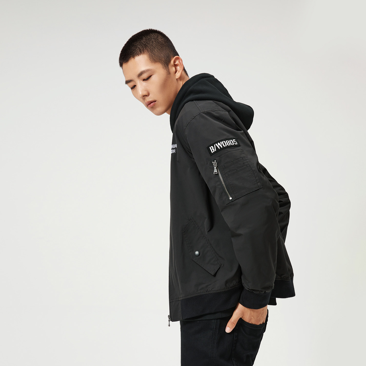 黑鲸棒球休闲夹克2020秋季新品字母绣花外套夹克