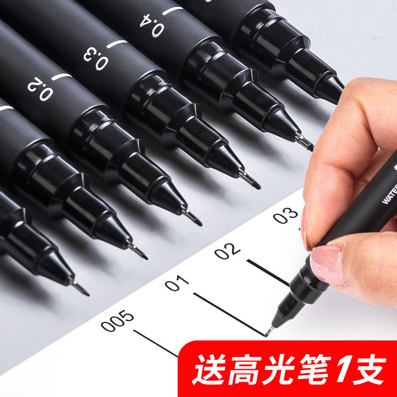 手绘日本墨线三棱马克描边描线用手学生画笔针管笔