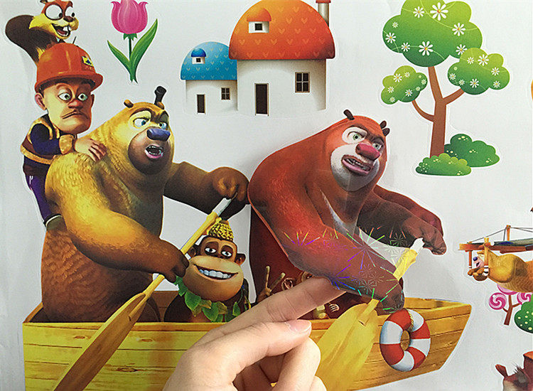 熊出没光头强3d立体墙贴儿童幼儿园卡通贴纸宝宝软装墙贴