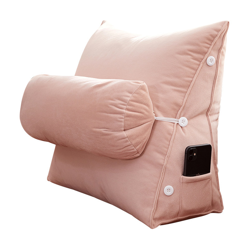 臻绒卧室三角床头枕可调节头枕靠背榻榻米软包靠垫