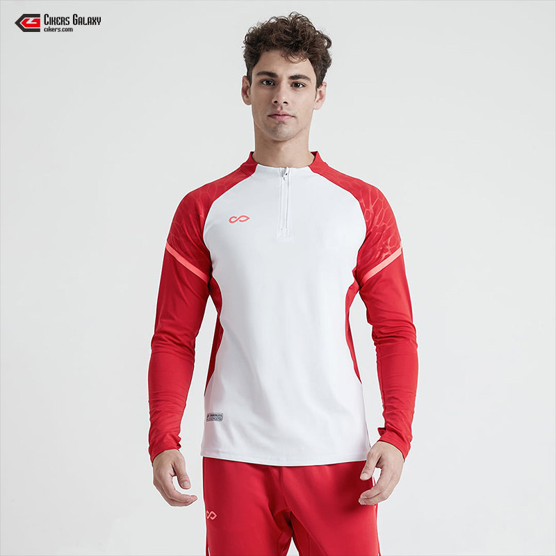 赛客cikers龙脉半拉拉链长袖足球训练服薄款立领运动t恤