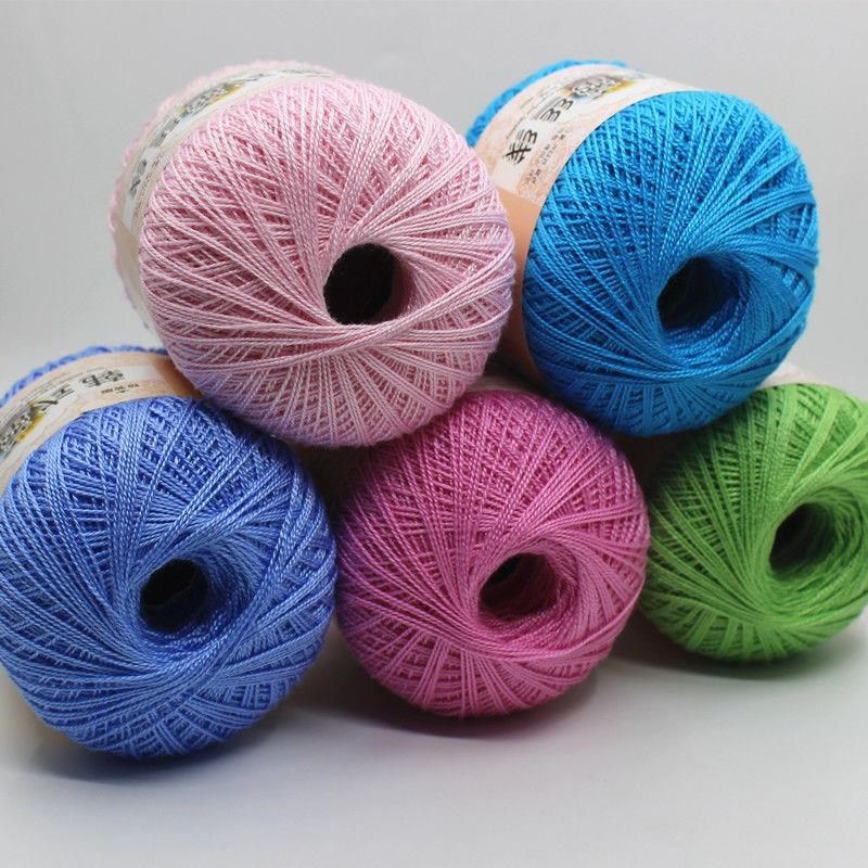 马卡龙手钩微钩蕾丝丝线特细8号编织珍珠奶丝毛线