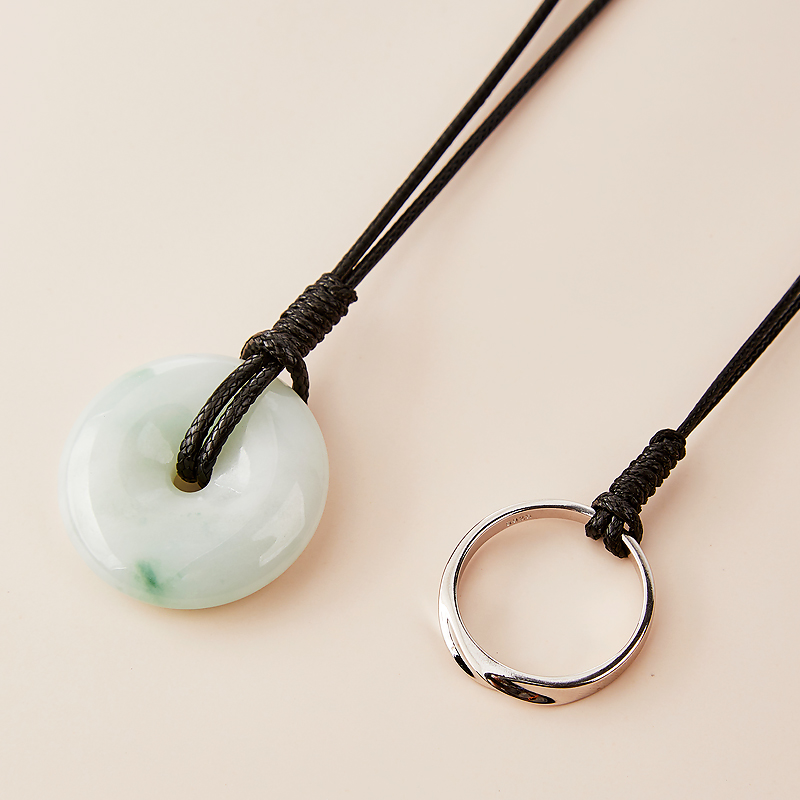 挂戒指的皮绳项链绳挂脖玉坠玉佩平安扣黑色细绳子吊坠挂绳女款