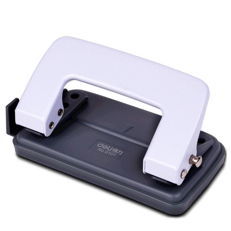 得力0101双孔打孔机 金属质感,小巧体积 入纸深度12mm颜色随机发