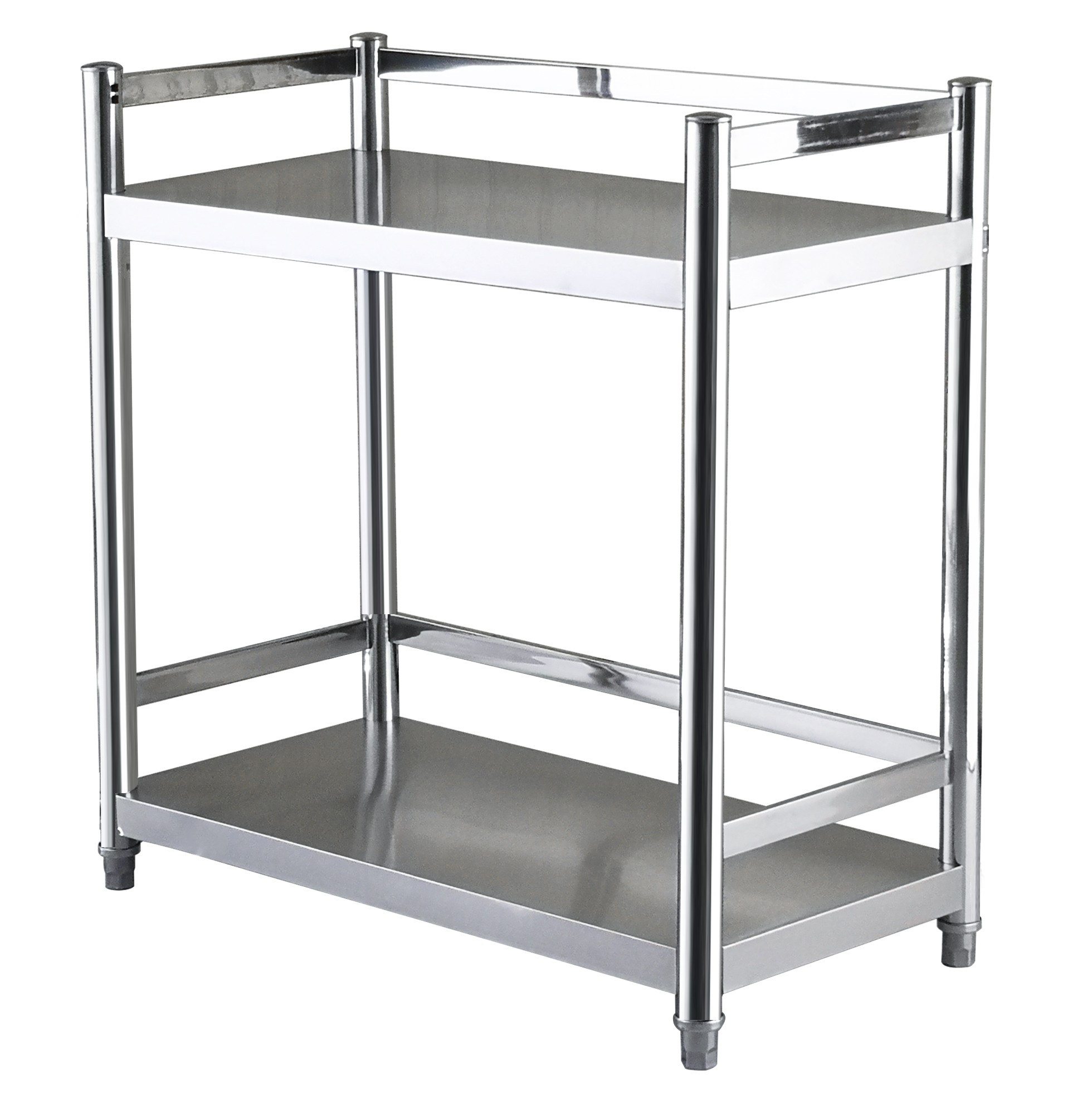 不锈钢厨房双层置物架桌面微波炉架子两层电饭锅烤箱厨房置物架