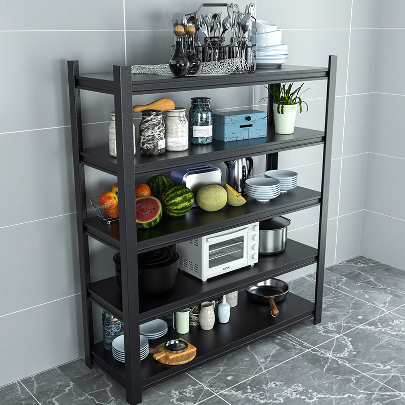 五层烤漆家用货架碳钢仓储置物架落地多层放货厨房置物架