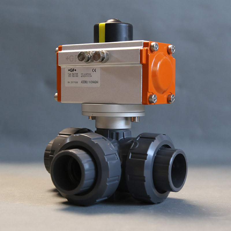 gf阀体pvcukn543气动三通球阀作用upvc自动其他阀门