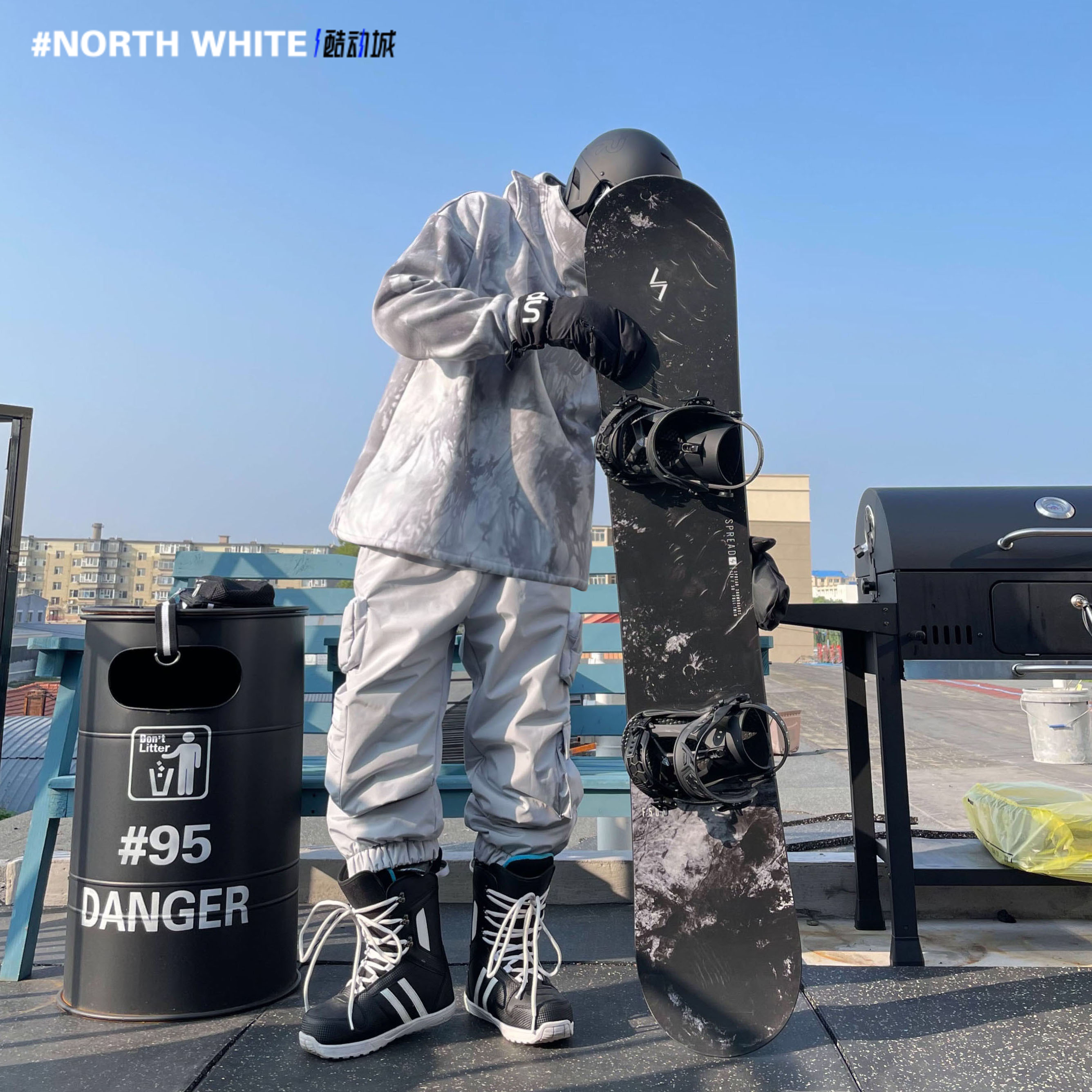 ZACHARIAH火山灰扎染滑雪卫衣防风防水保暖单板滑雪服滑雪裤男女