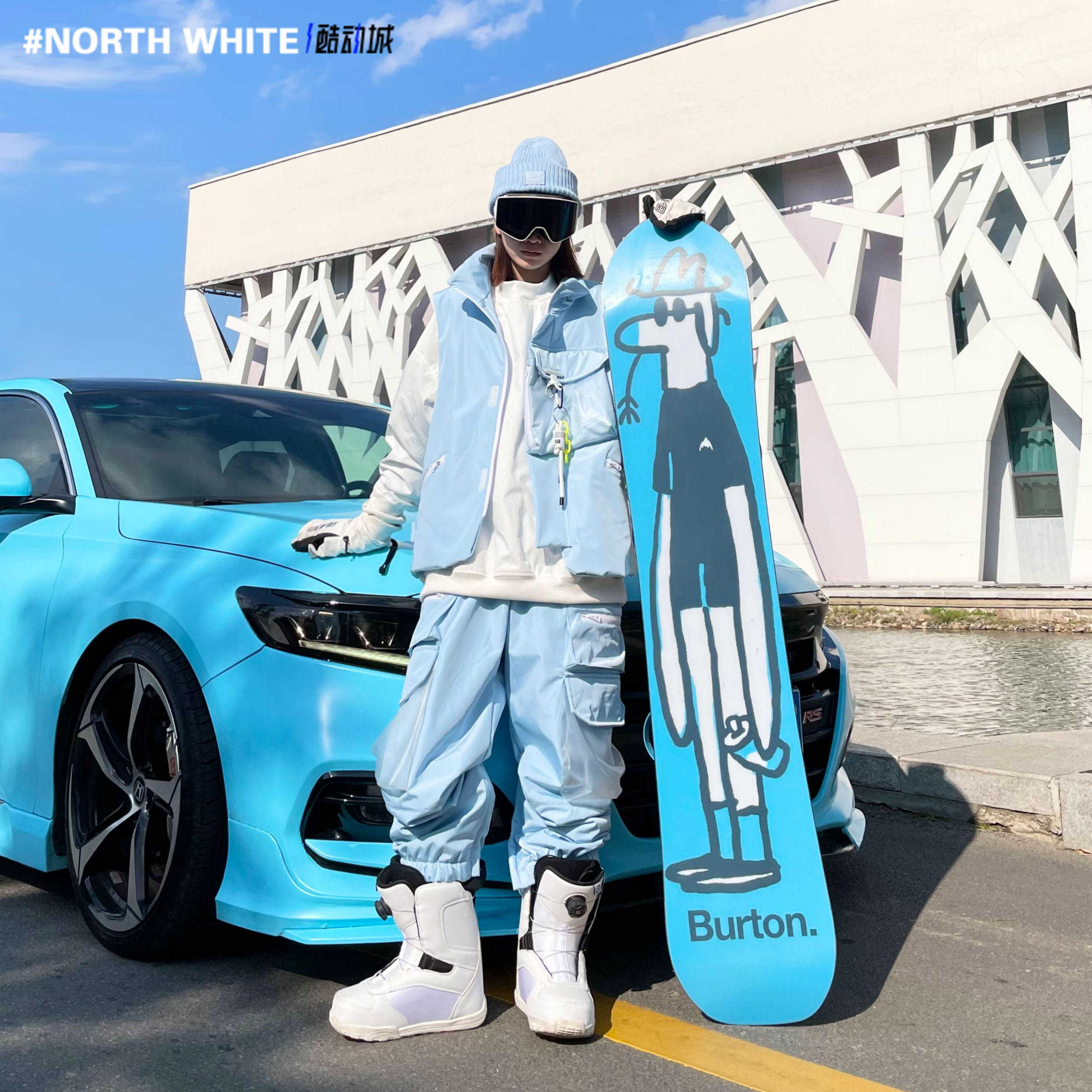 #NorthWhite透明口袋滑雪服女防风防水加厚保暖冬季室外单板雪服