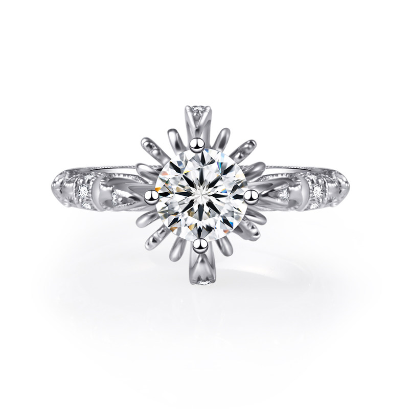 tiamo意大利语我爱你白18k金一克拉钻石戒指定制专柜正品珠宝女戒