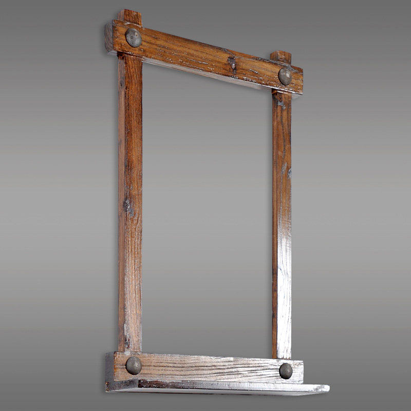 镜框实木古古拉风中式仿古装饰梳妆卫生间壁挂卫浴浴室镜柜