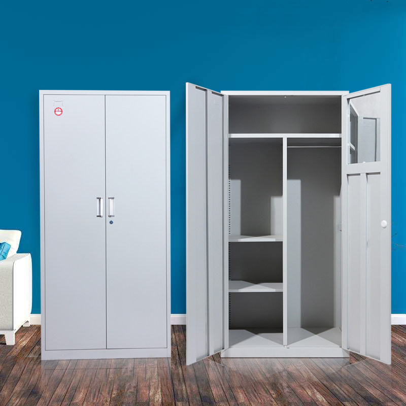 京威衣柜家用带锁铁柜子加厚钢制被褥办公室挂衣更衣柜