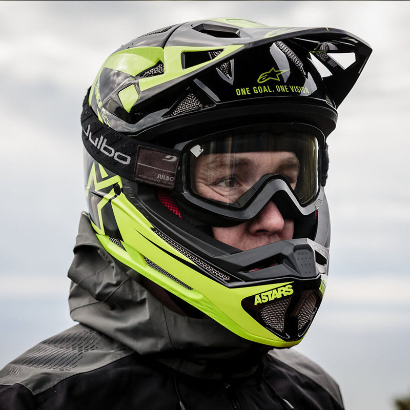 头盔20款alpinestars越野山地车头速降自行车碳纤维全盔摩托车头盔