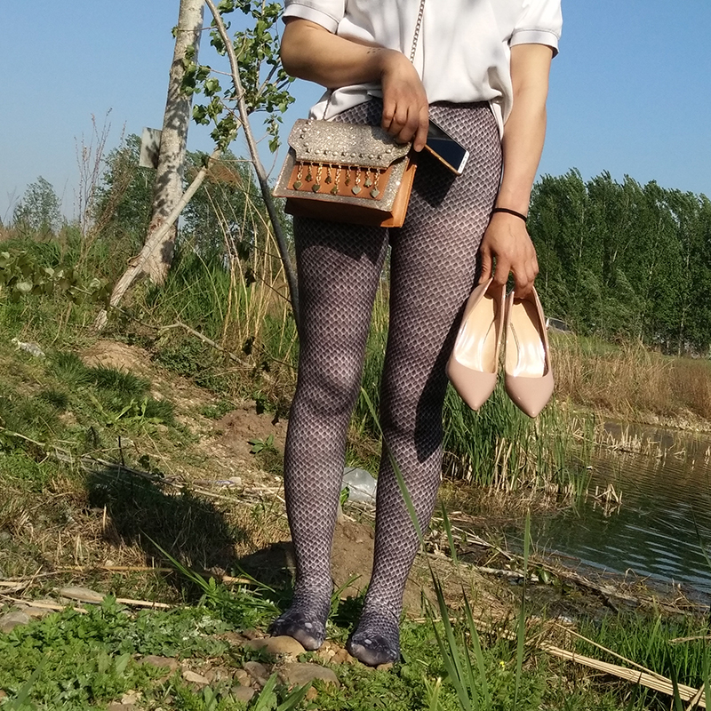 蛇皮丝袜情趣性感诱惑蛇皮袜子打底裤连体裤蟒蛇纹2019女潮裤袜