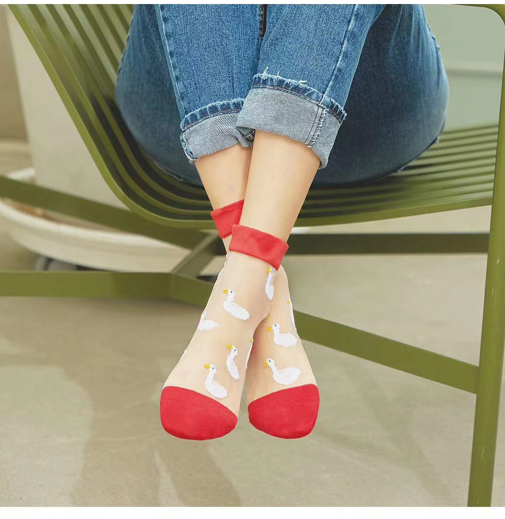 韩国东大门biarritz卡通动物甜美性感网纱透肉玻璃丝长筒袜